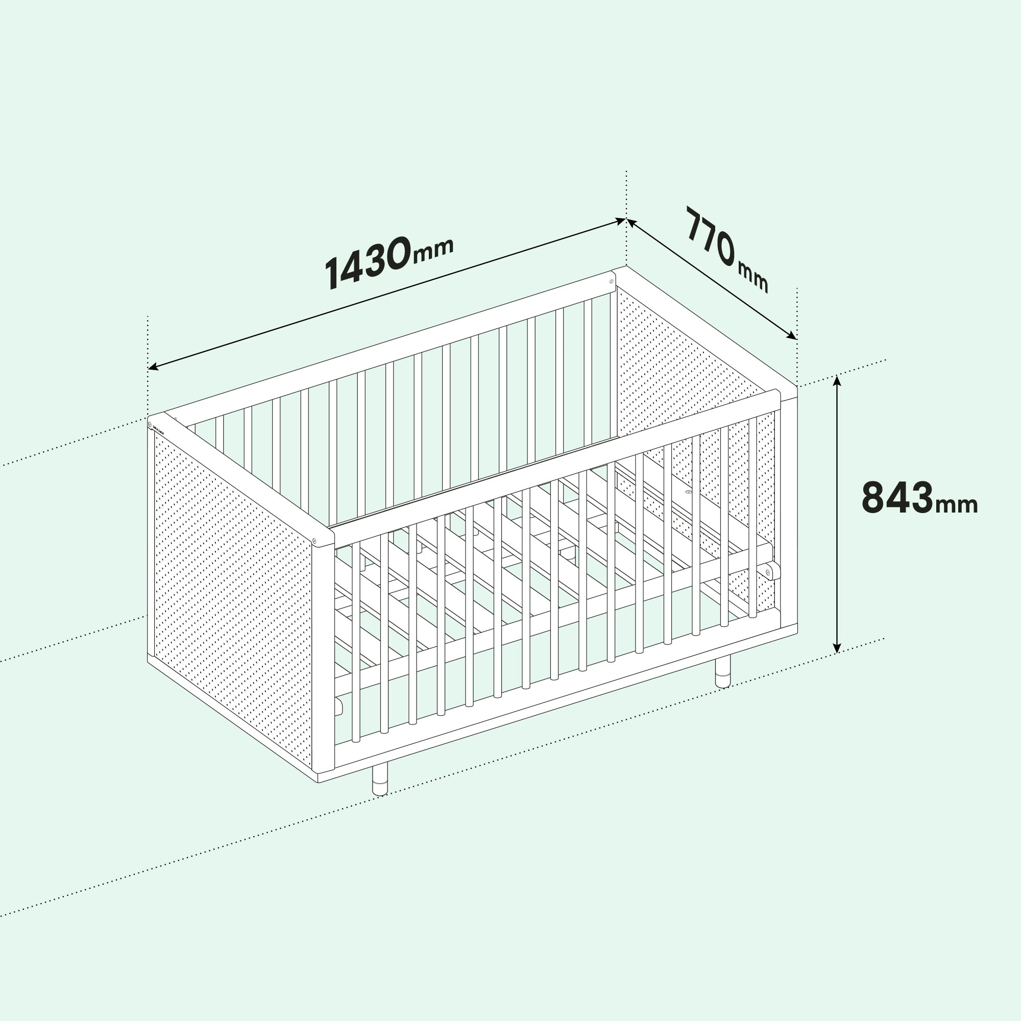 Bold Baby Cot dimensions